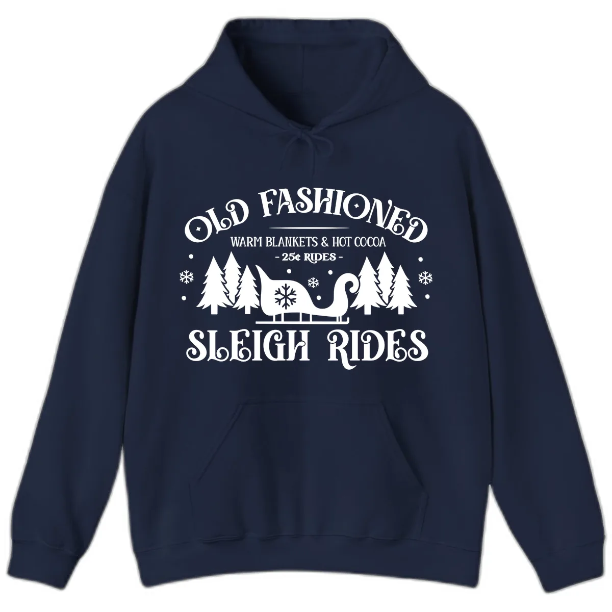 Old Fashioned Sleigh Ride Hoodie in Navy