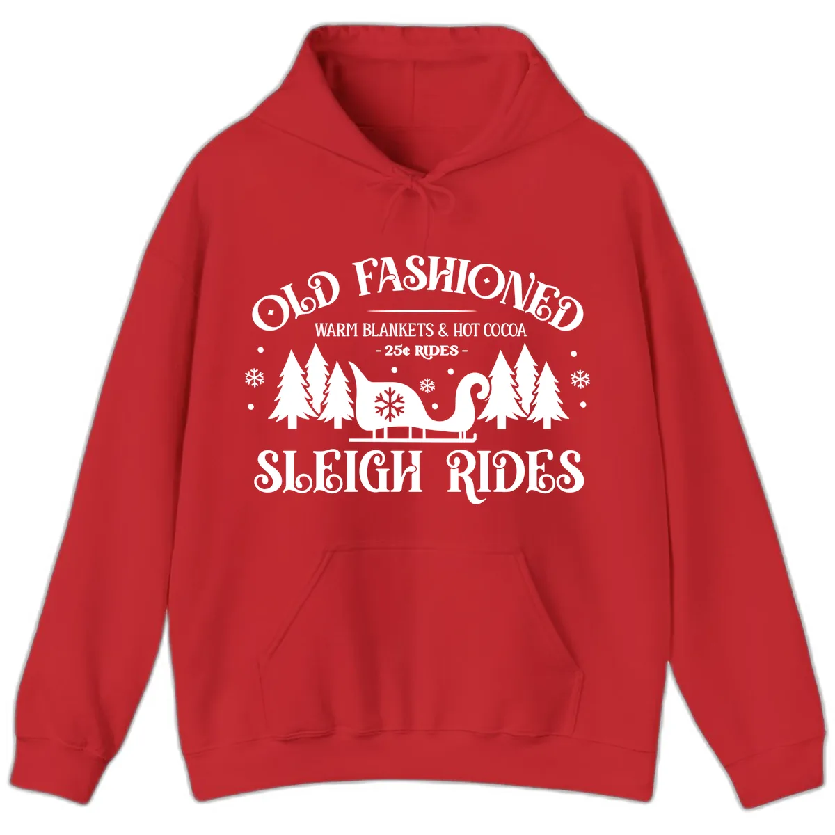 Old Fashioned Sleigh Ride Hoodie in Red
