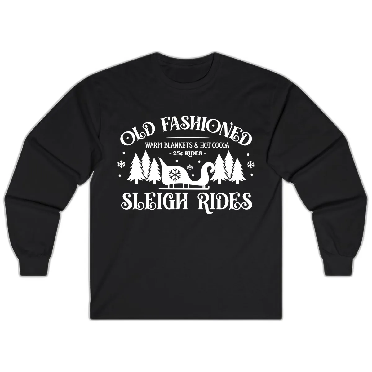 Old Fashioned Sleigh Ride Long Sleeve in Black