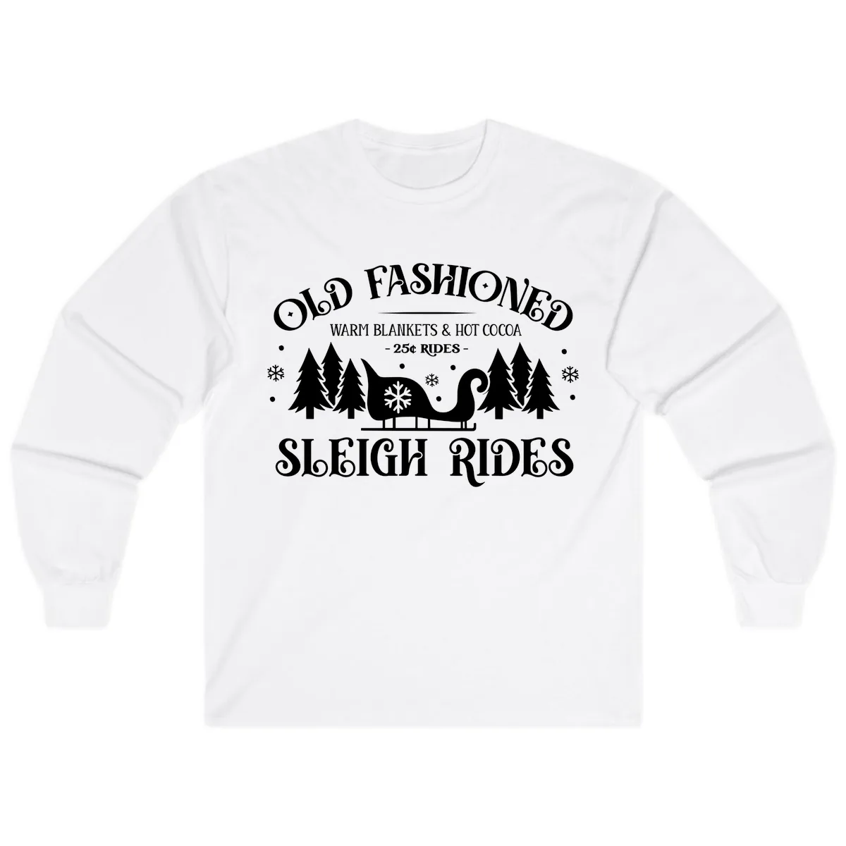 Old Fashioned Sleigh Ride Long Sleeve in White