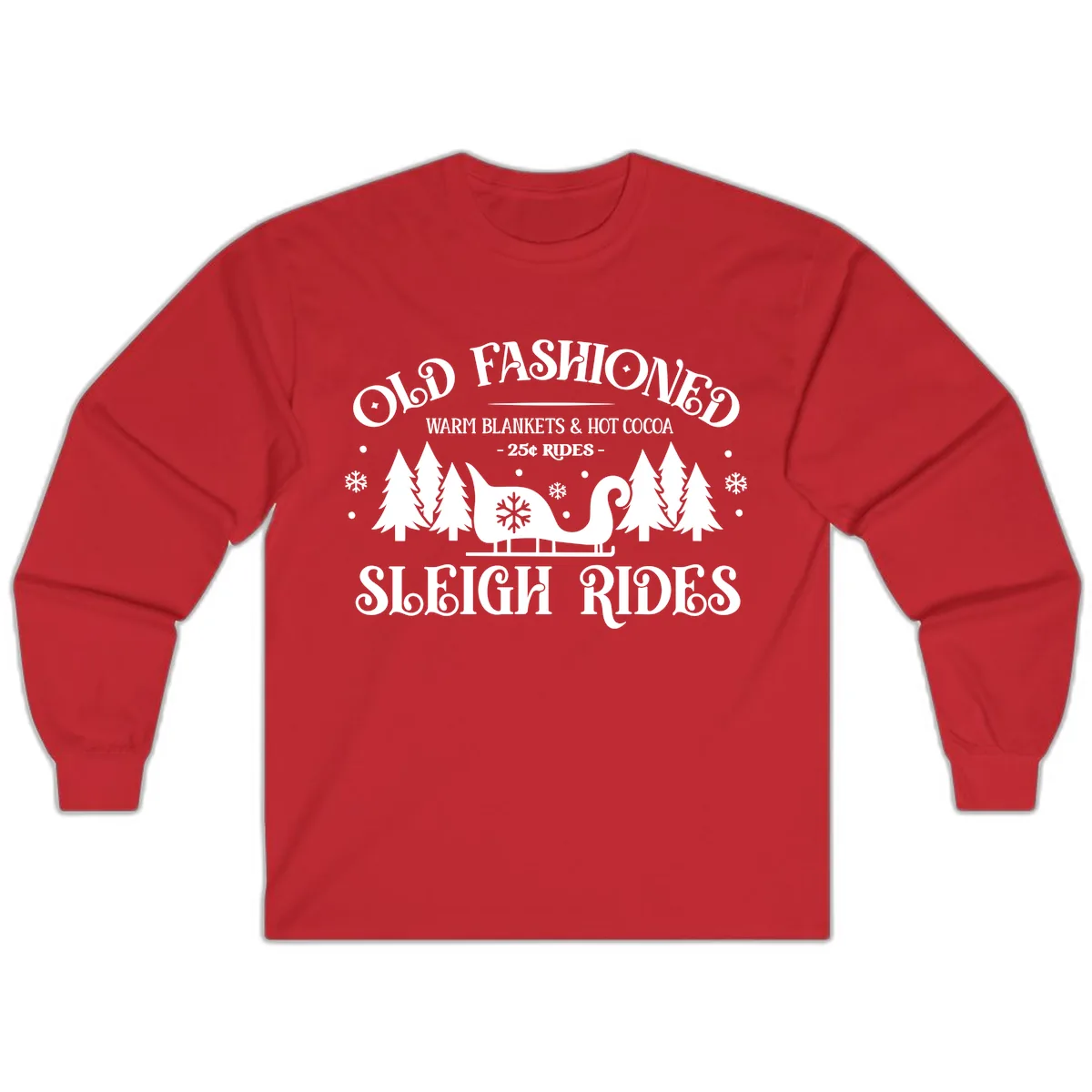 Old Fashioned Sleigh Ride Long Sleeve in Red