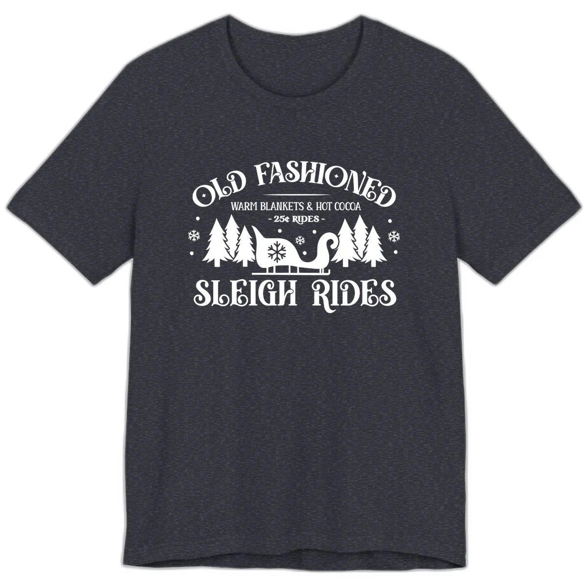 Old Fashioned Sleigh Ride Premium T-Shirt in Heather Navy