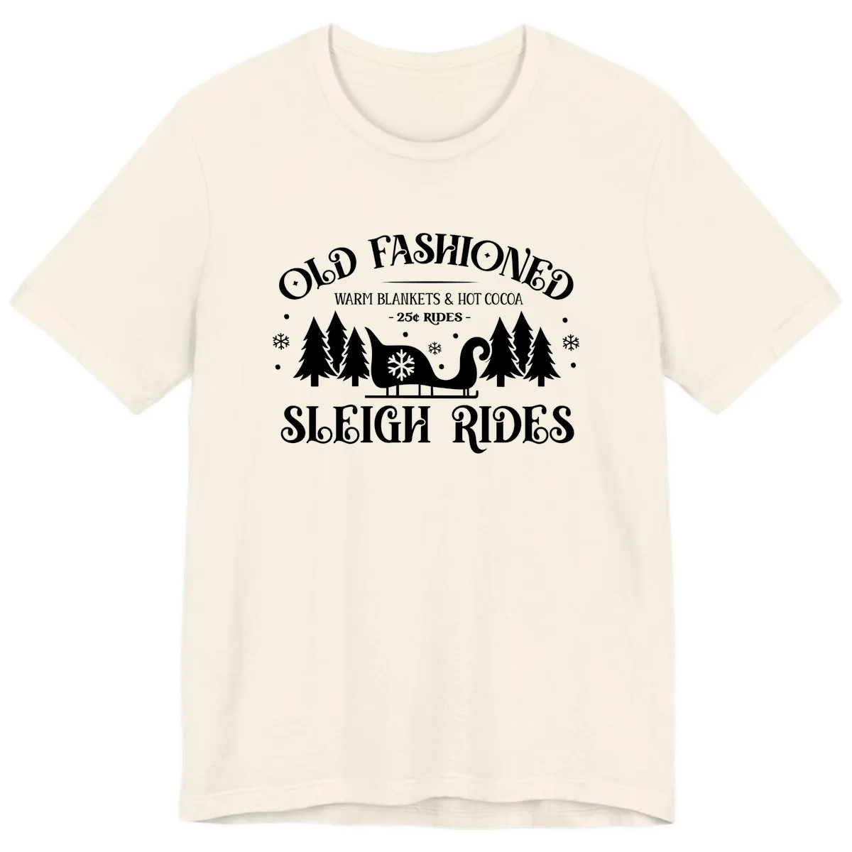 Old Fashioned Sleigh Ride Premium T-Shirt in Natural