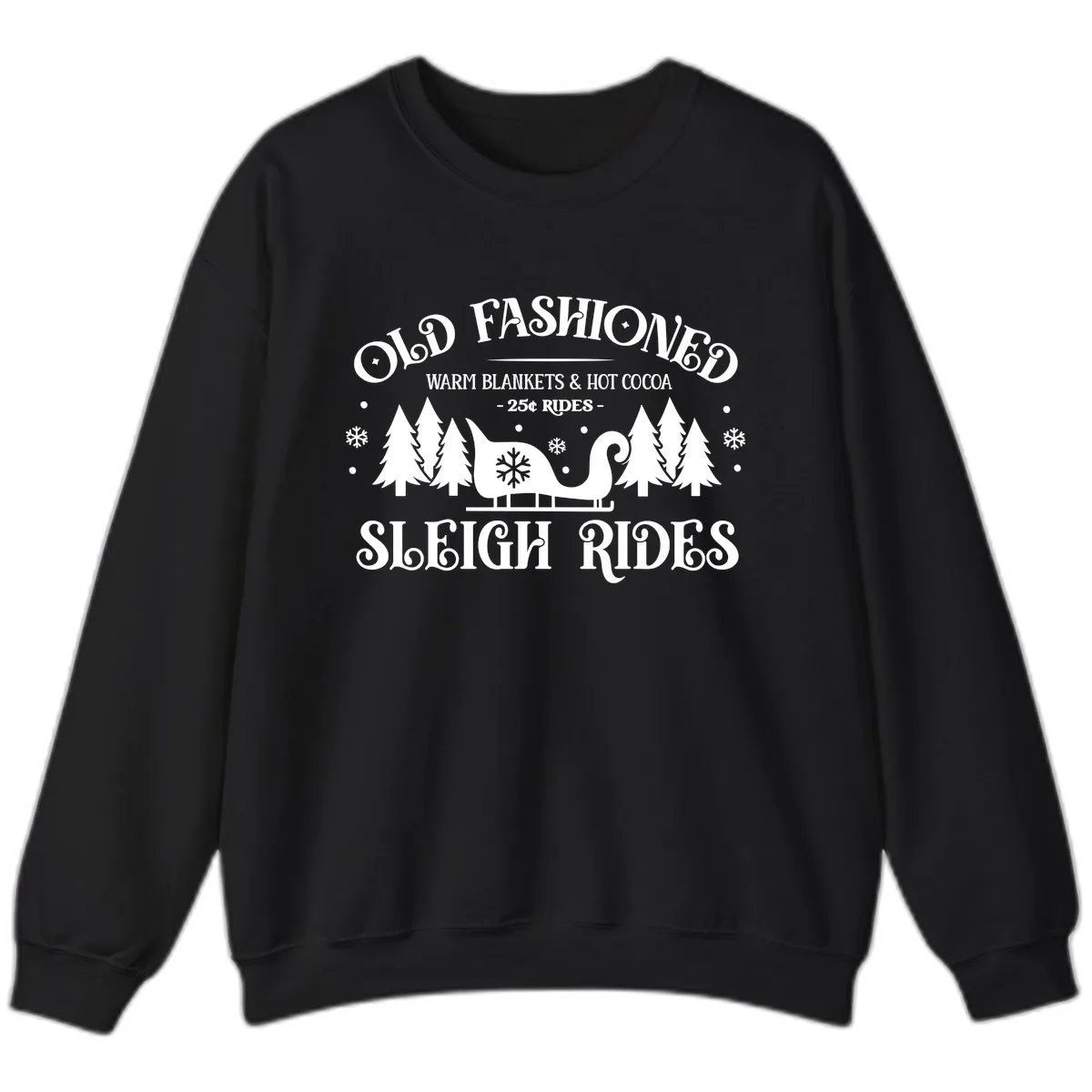 Old Fashioned Sleigh Ride Sweatshirt in Black