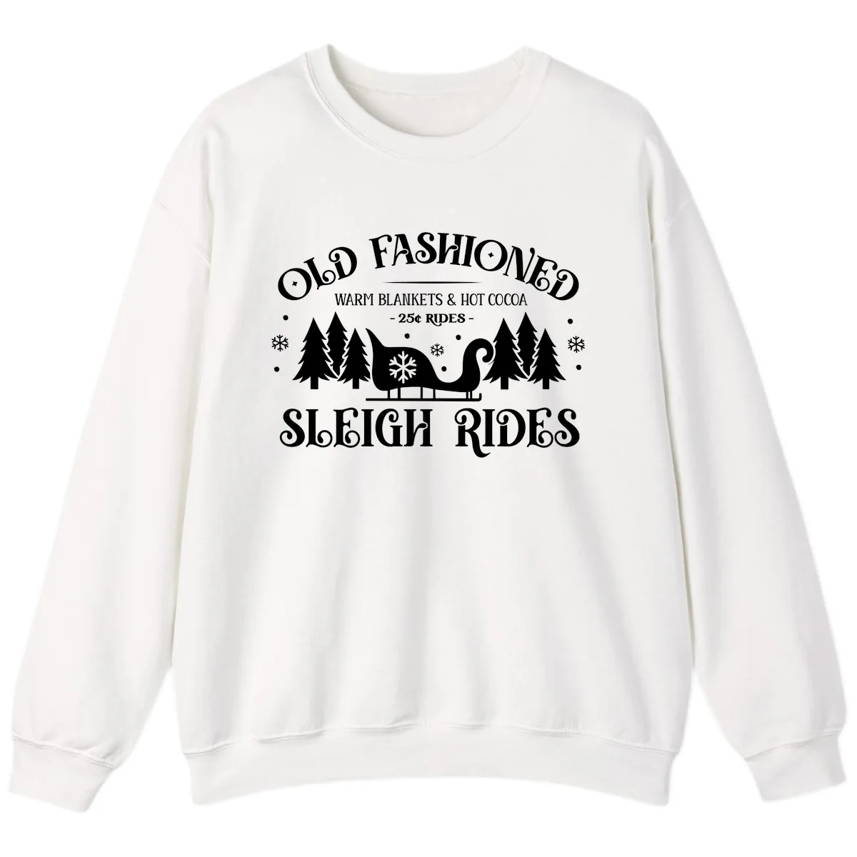 Old Fashioned Sleigh Ride Sweatshirt in White