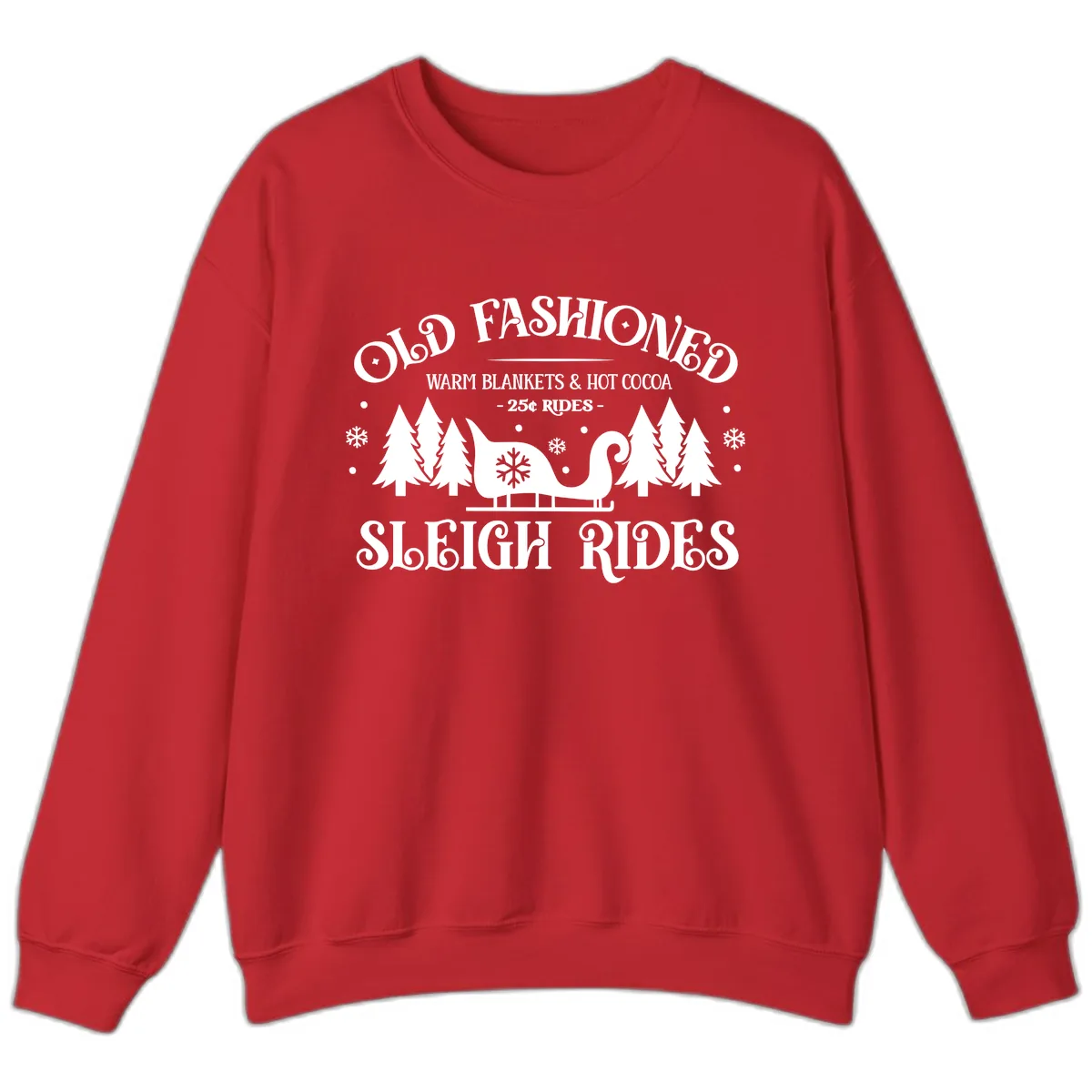 Old Fashioned Sleigh Ride Sweatshirt in Red