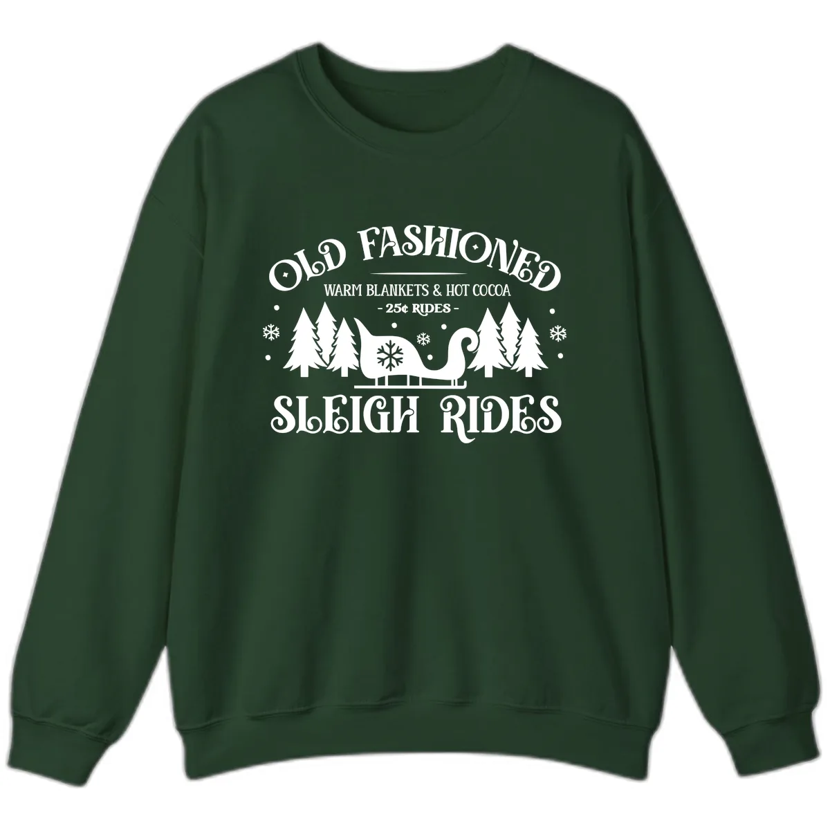 Old Fashioned Sleigh Ride Sweatshirt in Forest Green