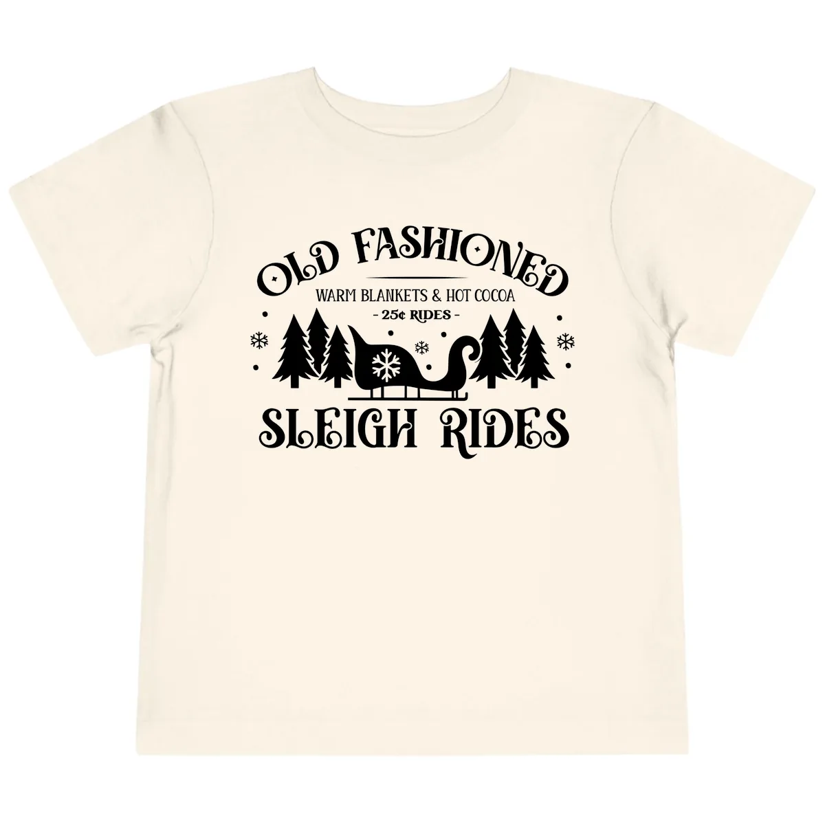 Old Fashioned Sleigh Ride Toddler T-Shirt in Natural