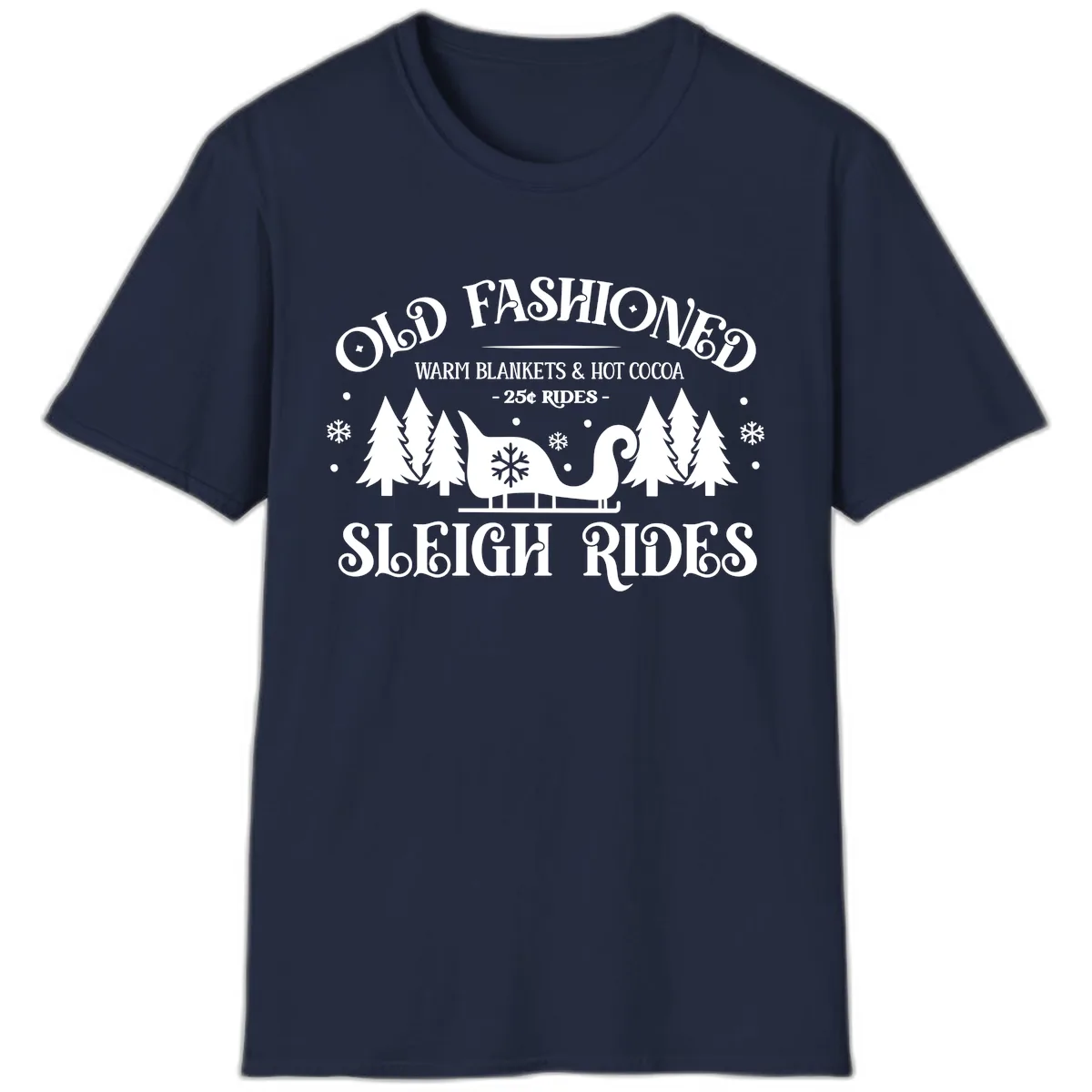 Old Fashioned Sleigh Ride T-Shirt in Navy