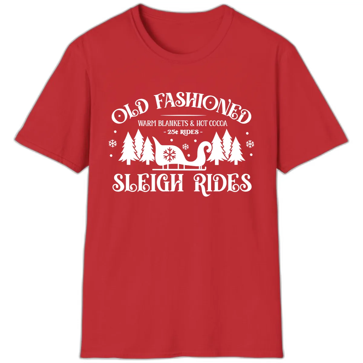 Old Fashioned Sleigh Ride T-Shirt in Red