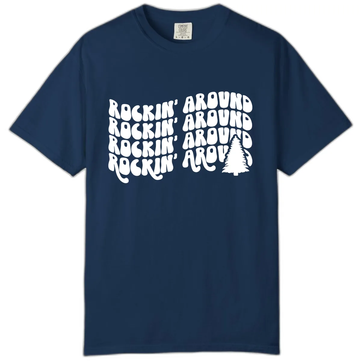 Rockin Around The Christmas Tree Comfort Color in Navy