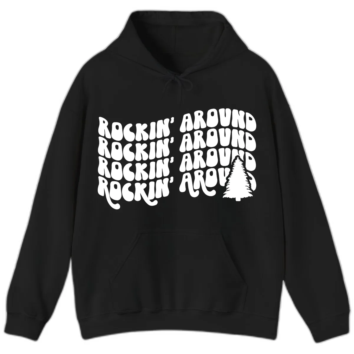 Rockin Around The Christmas Tree Hoodie in Black