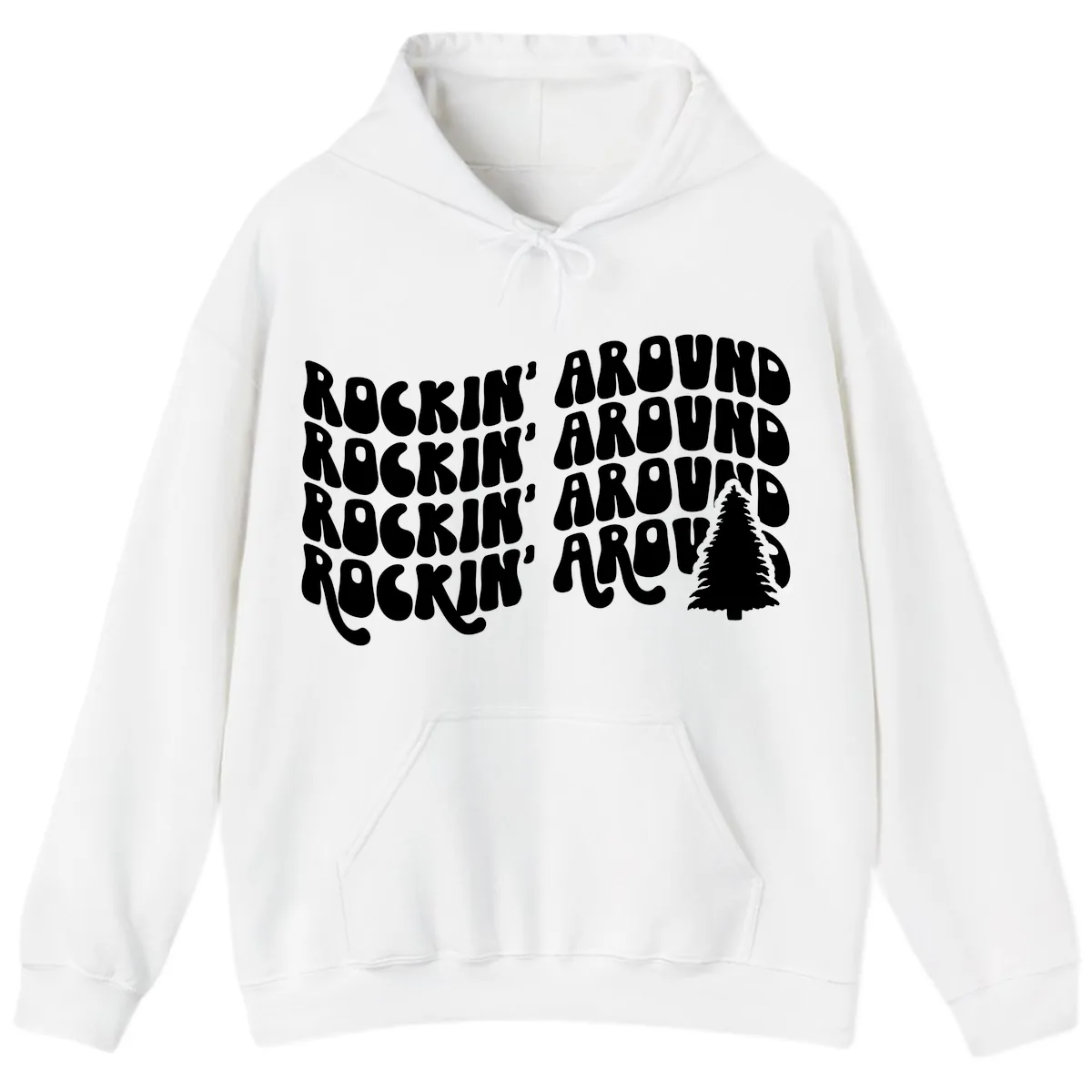 Rockin Around The Christmas Tree Hoodie in White