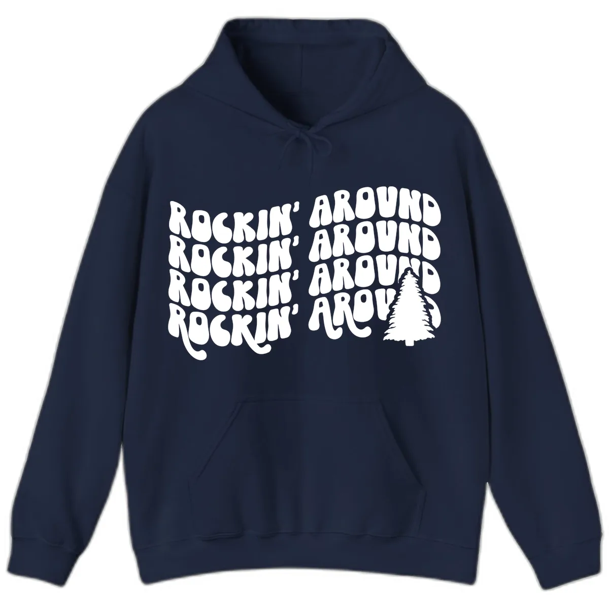 Rockin Around The Christmas Tree Hoodie in Navy
