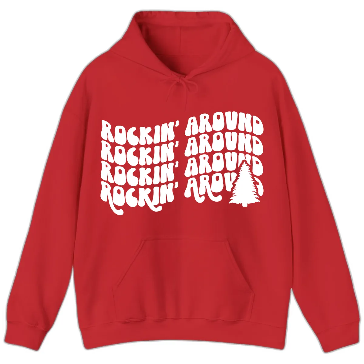 Rockin Around The Christmas Tree Hoodie in Red