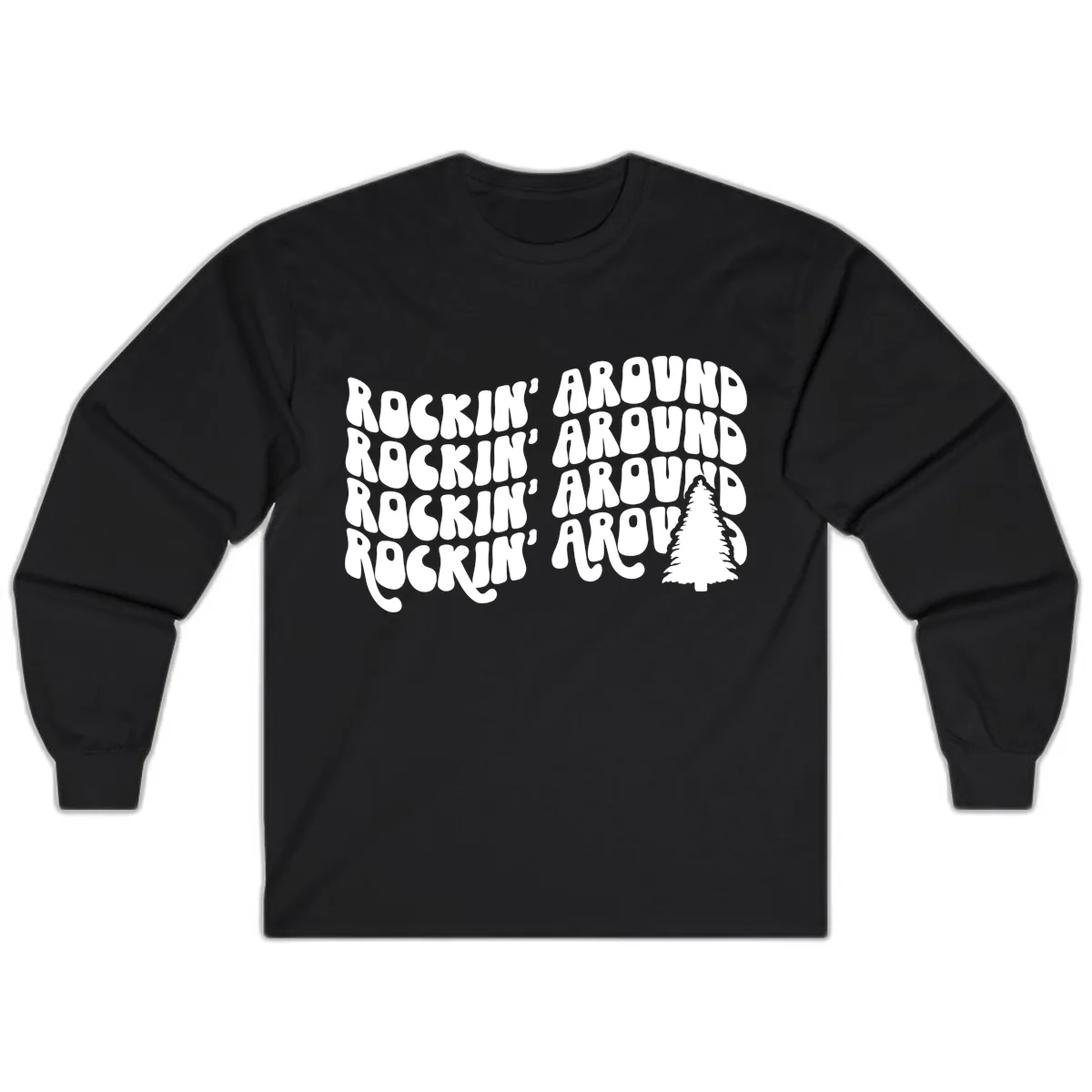 Rockin Around The Christmas Tree Long Sleeve in Black