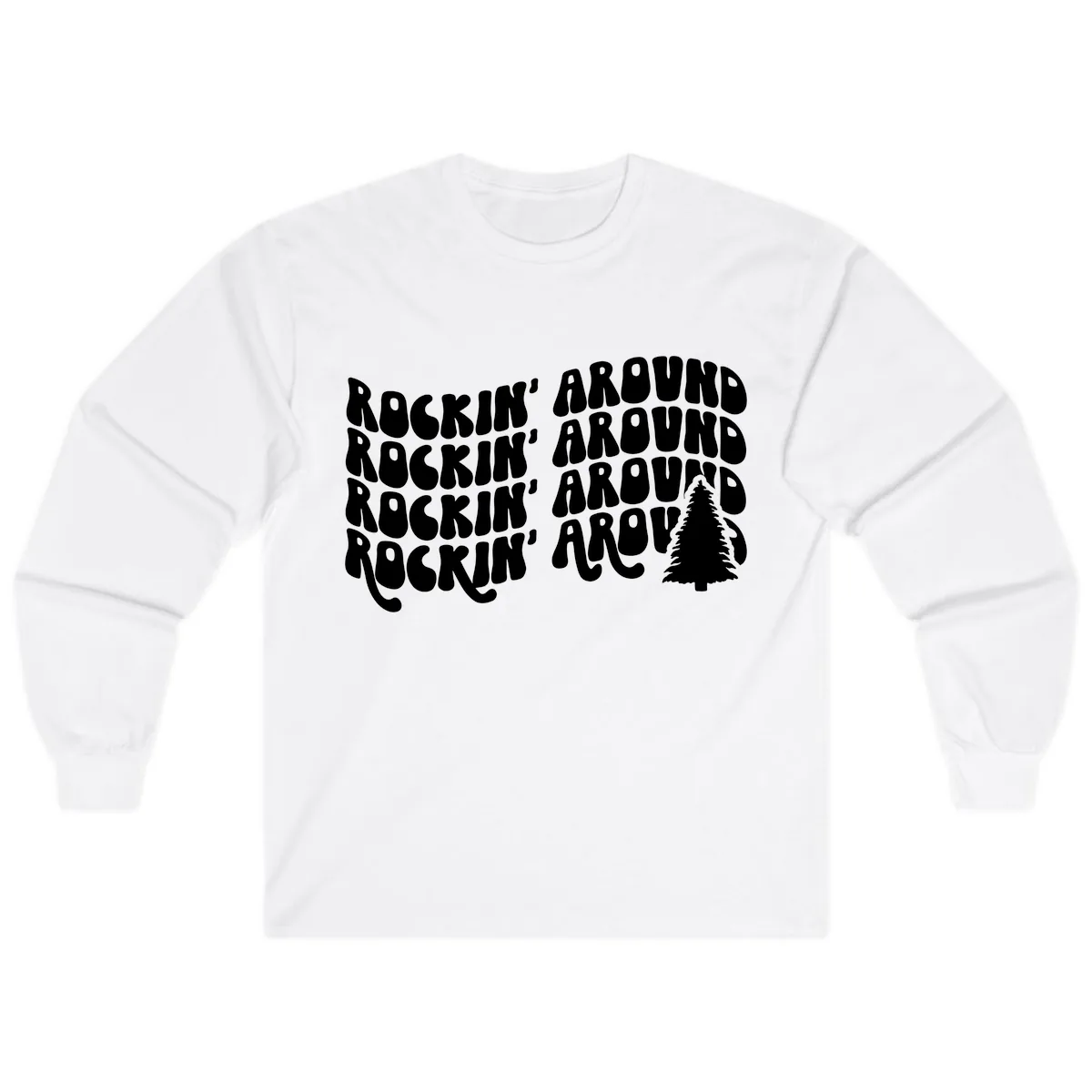 Rockin Around The Christmas Tree Long Sleeve in White