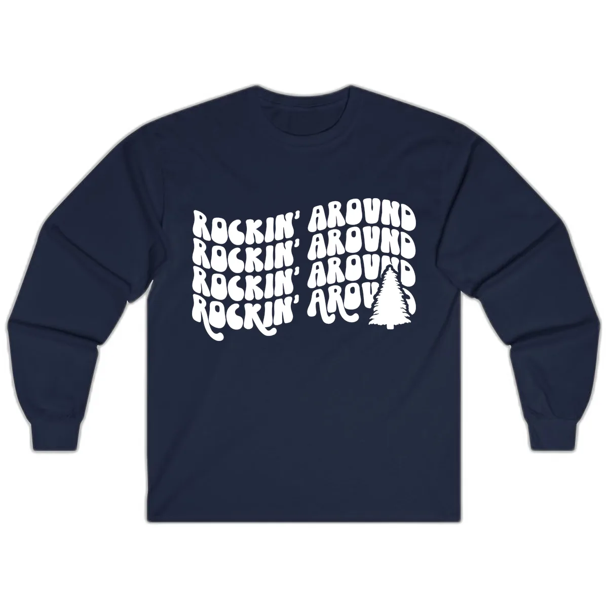 Rockin Around The Christmas Tree Long Sleeve in Navy
