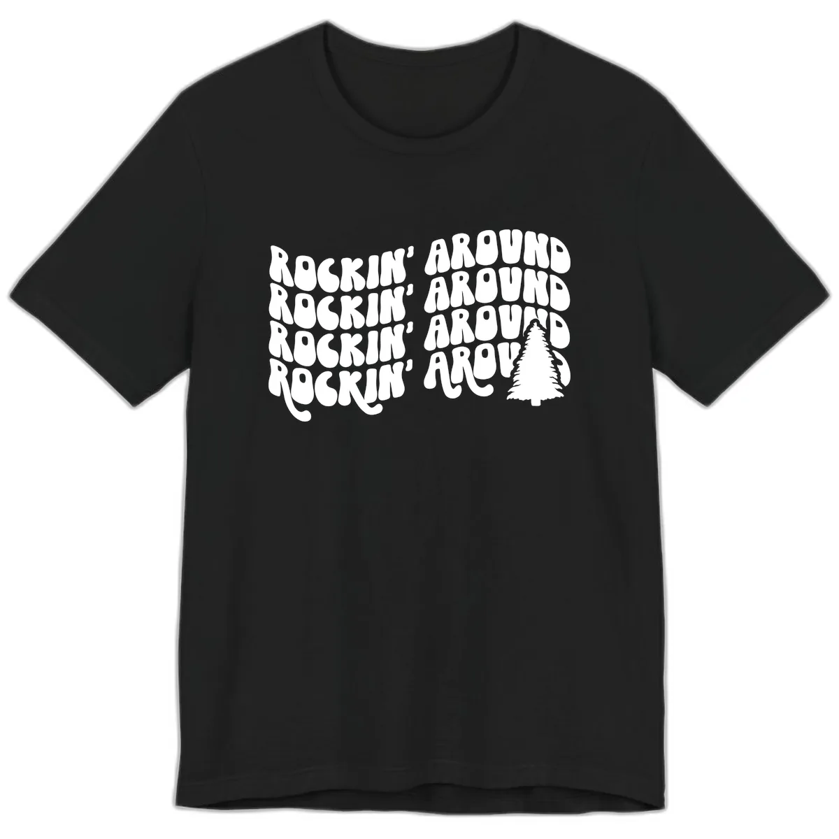 Rockin Around The Christmas Tree Premium T-Shirt in Black