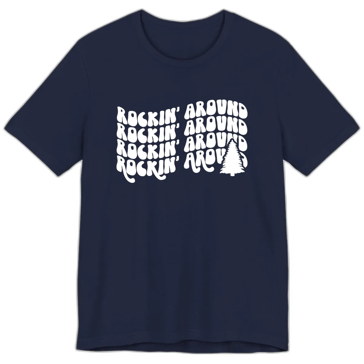 Rockin Around The Christmas Tree Premium T-Shirt in Navy