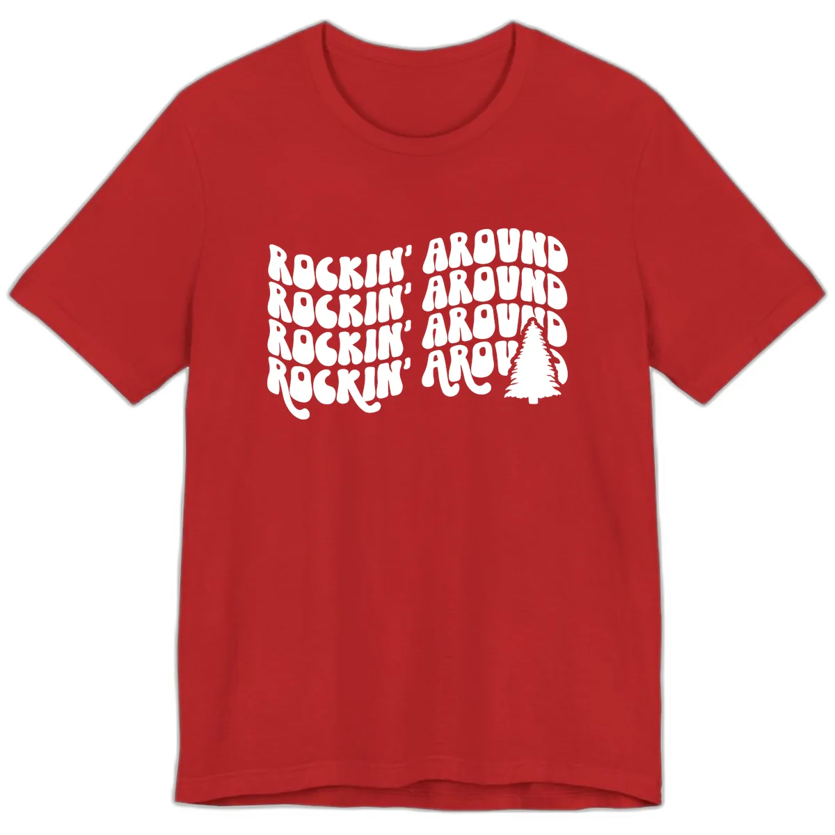 Rockin Around The Christmas Tree Premium T-Shirt in Red