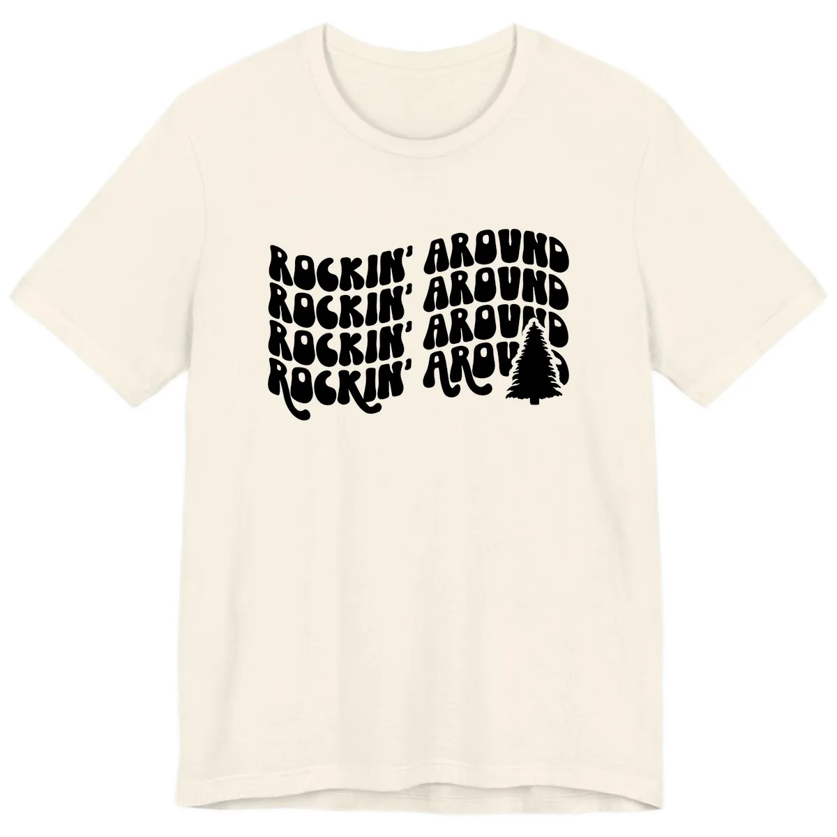 Rockin Around The Christmas Tree Premium T-Shirt in Natural