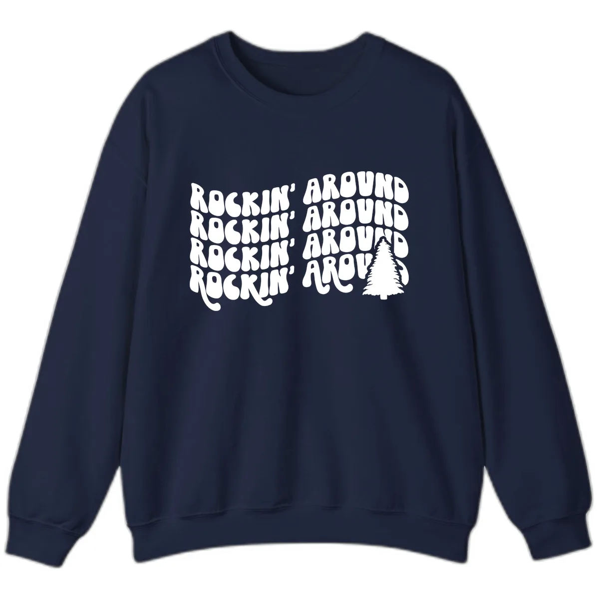 Rockin Around The Christmas Tree Sweatshirt in Navy