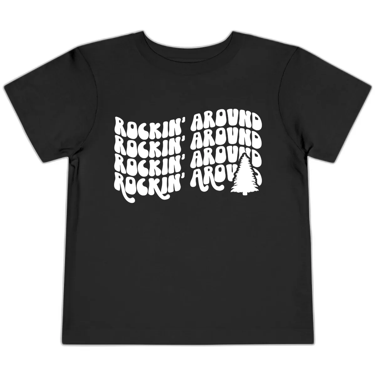 Rockin Around The Christmas Tree Toddler T-Shirt in Black