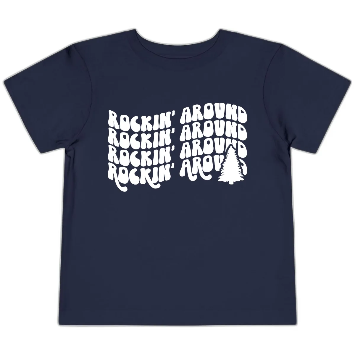 Rockin Around The Christmas Tree Toddler T-Shirt in Navy