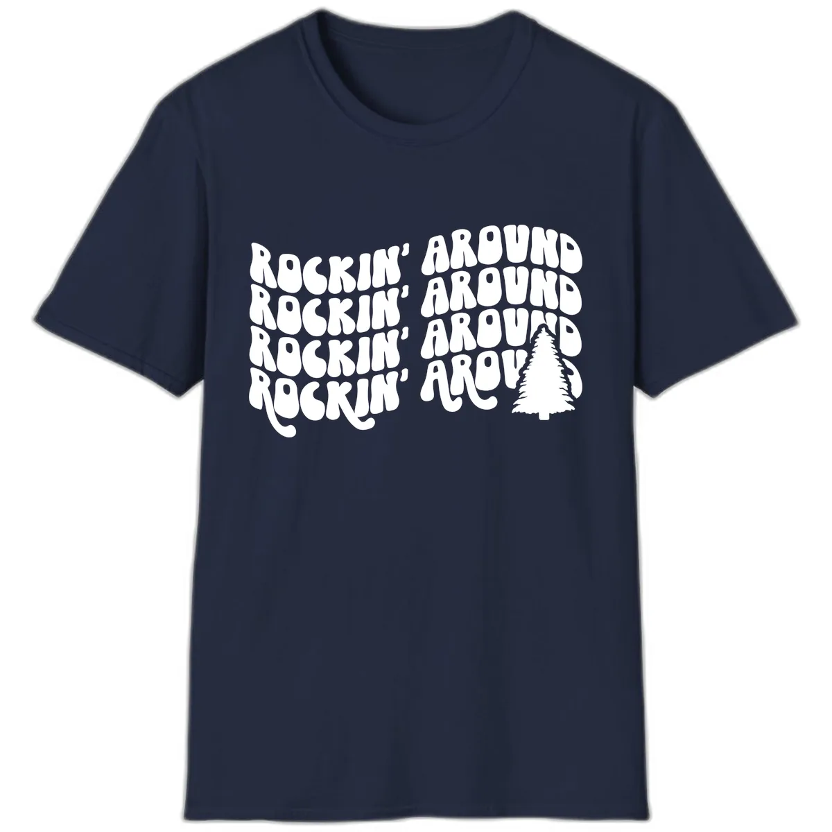 Rockin Around The Christmas Tree T-Shirt in Navy