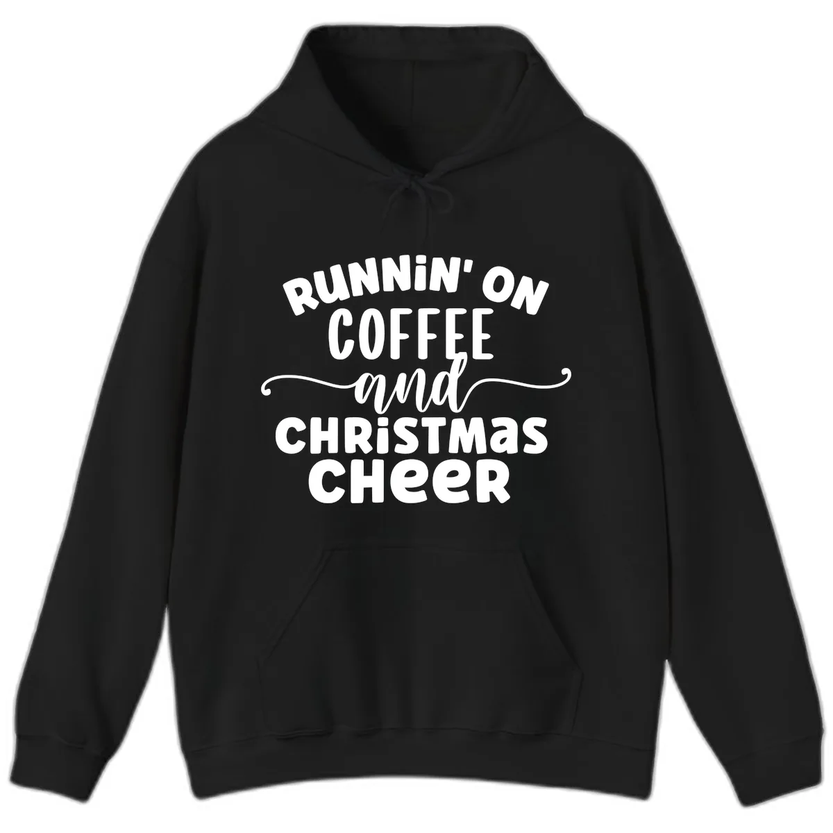 Running on Coffee and Christmas Cheer Hoodie in Black