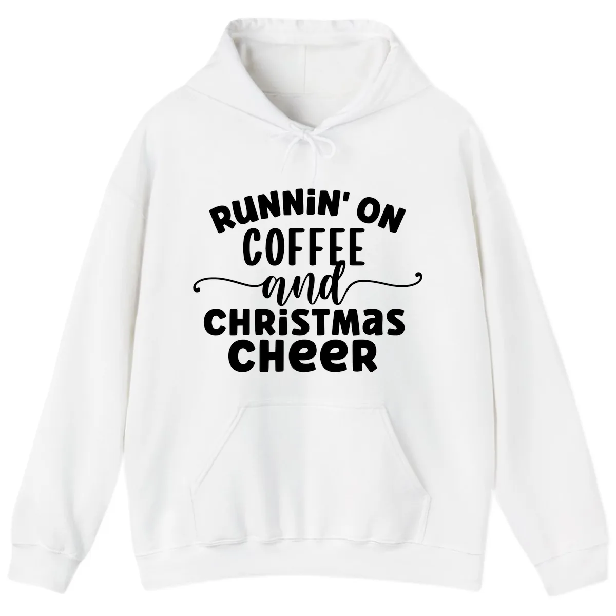 Running on Coffee and Christmas Cheer Hoodie in White