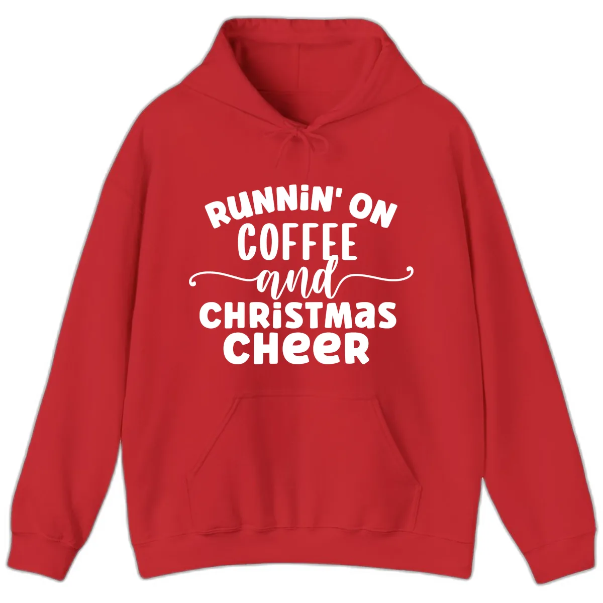 Running on Coffee and Christmas Cheer Hoodie in Red