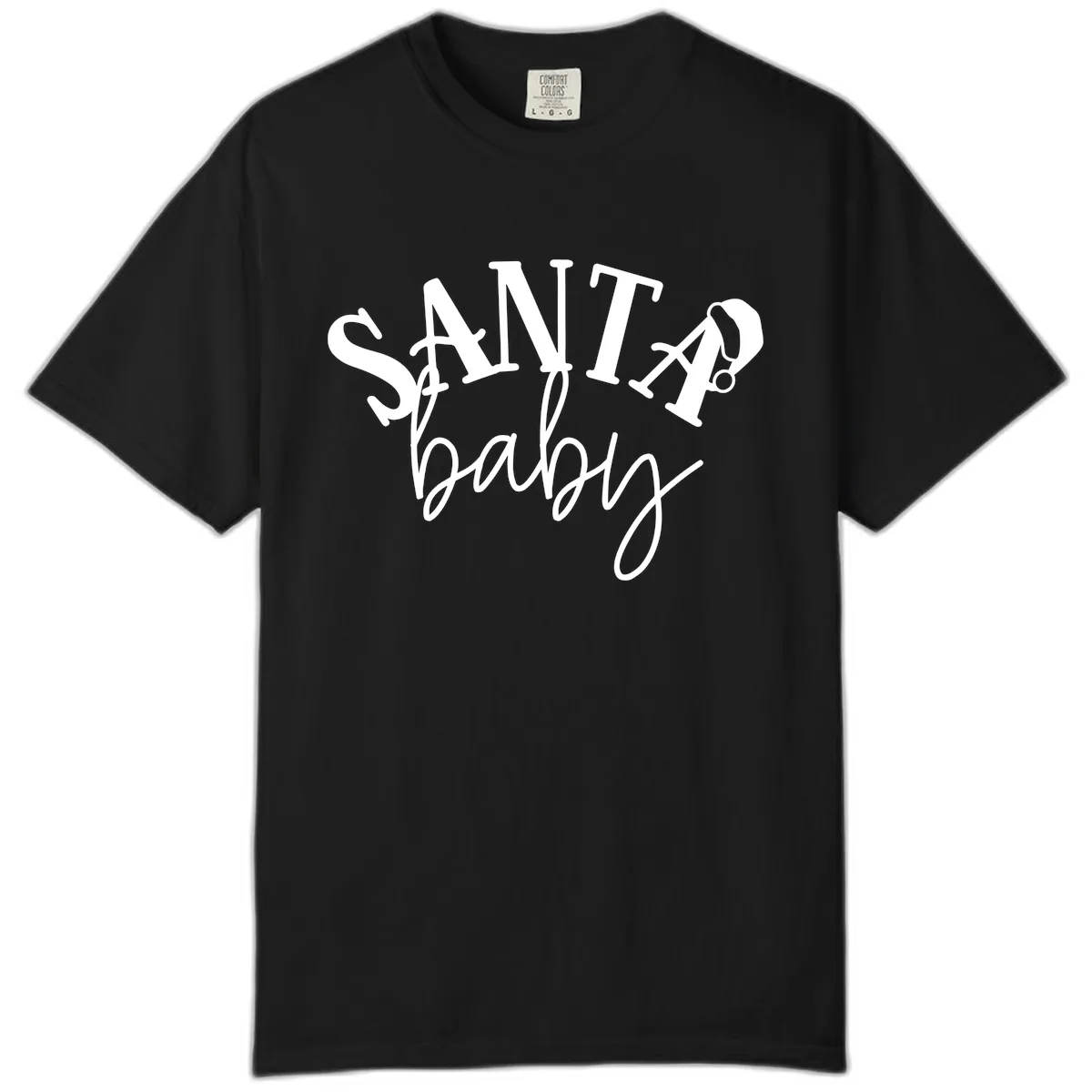 Santa Baby Christmas Text Design Comfort Color in Black