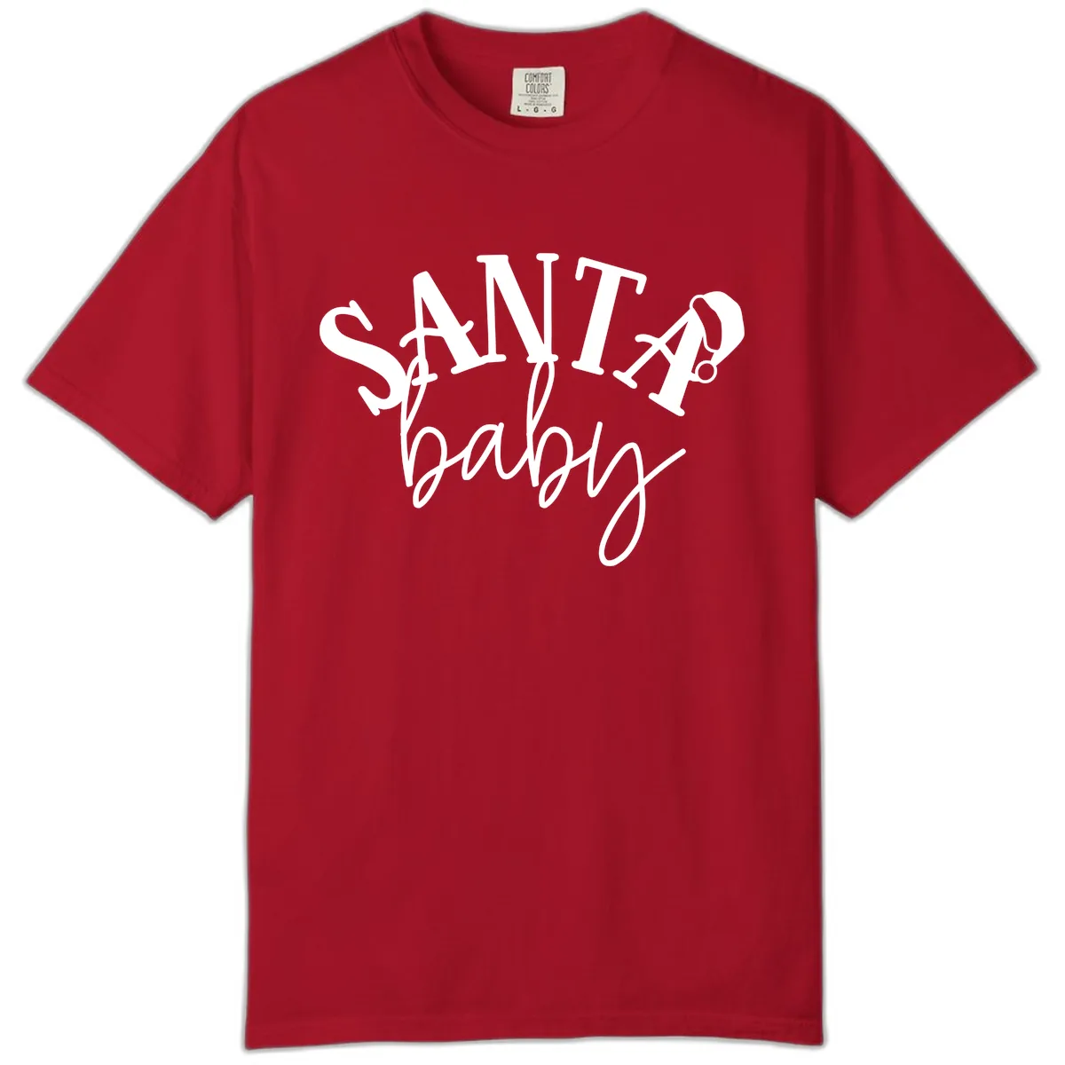 Santa Baby Christmas Text Design Comfort Color in Red