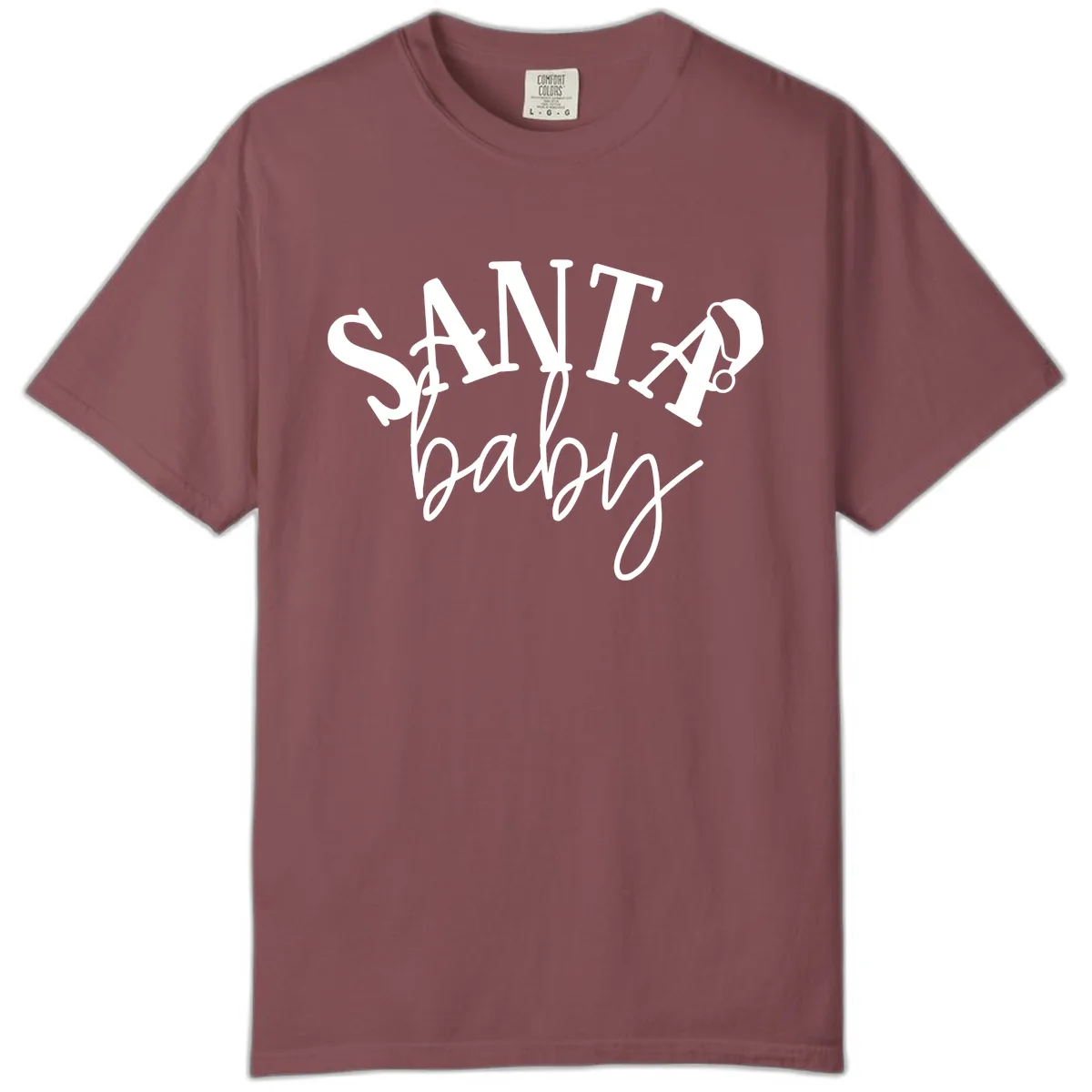 Santa Baby Christmas Text Design Comfort Color in Brick