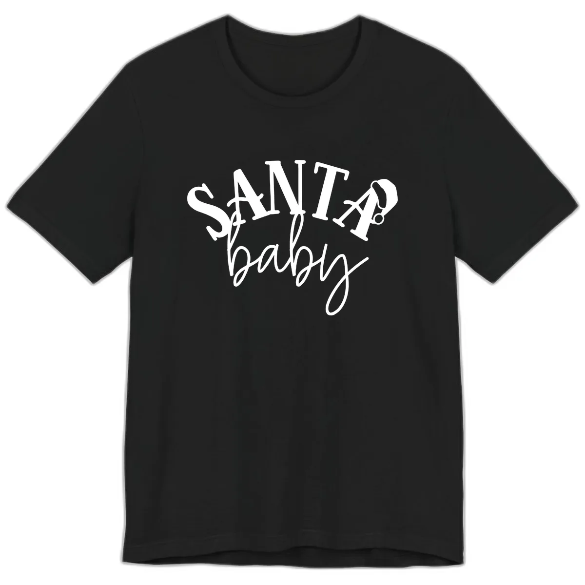 Santa Baby Christmas Text Design Premium T-Shirt in Black