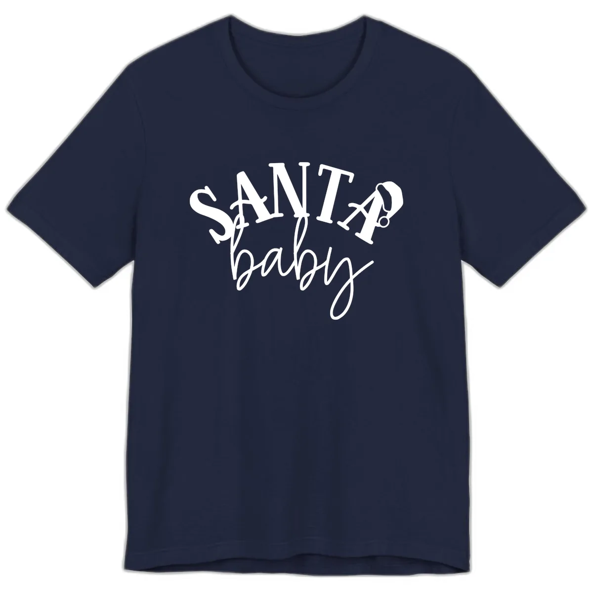 Santa Baby Christmas Text Design Premium T-Shirt in Navy