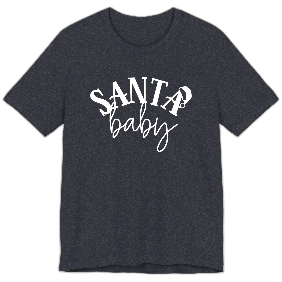 Santa Baby Christmas Text Design Premium T-Shirt in Heather Navy