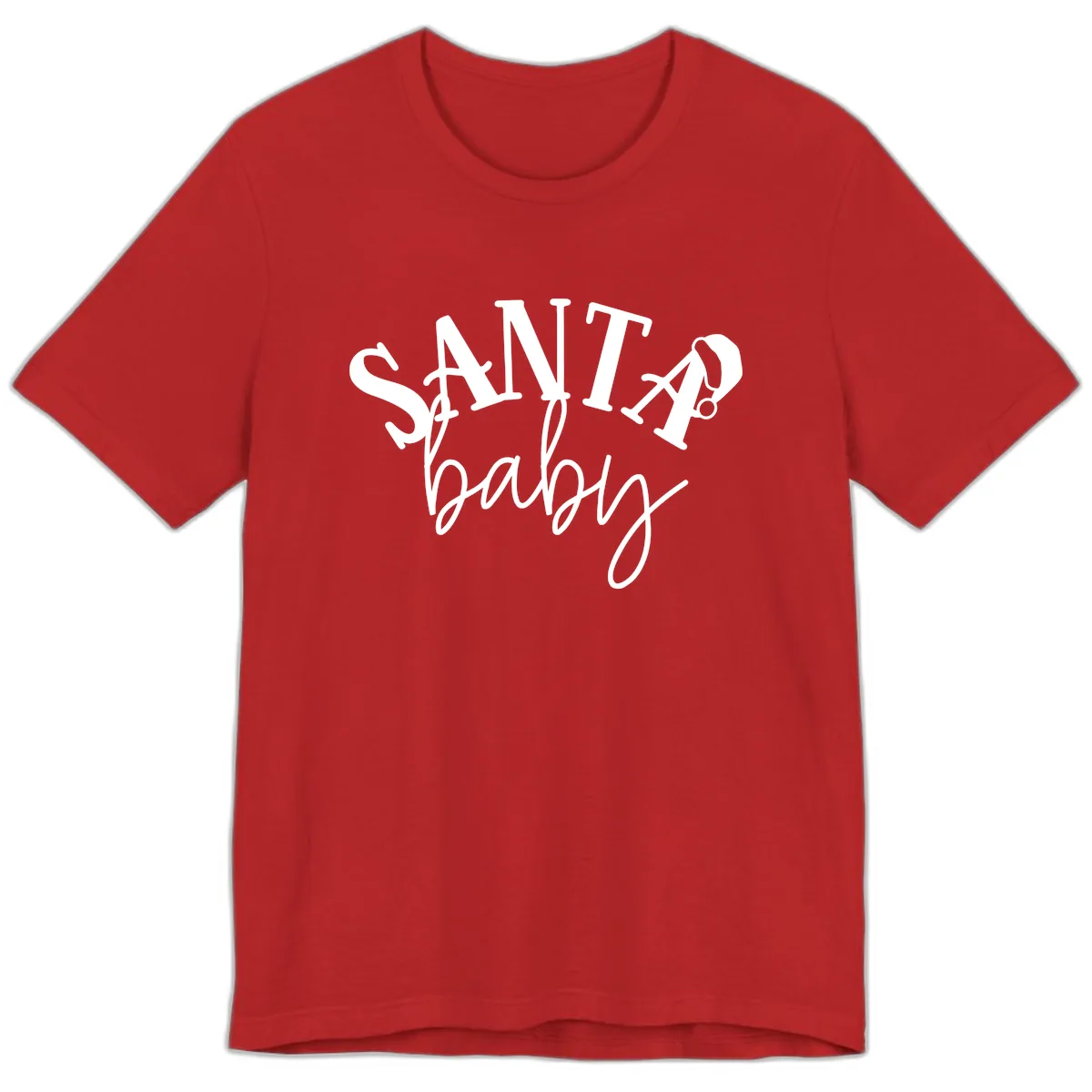 Santa Baby Christmas Text Design Premium T-Shirt in Red