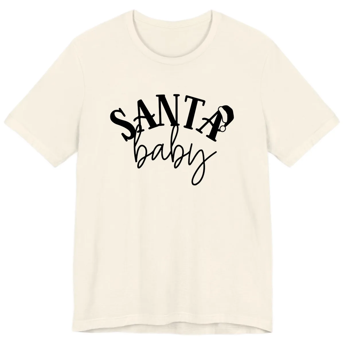 Santa Baby Christmas Text Design Premium T-Shirt in Natural