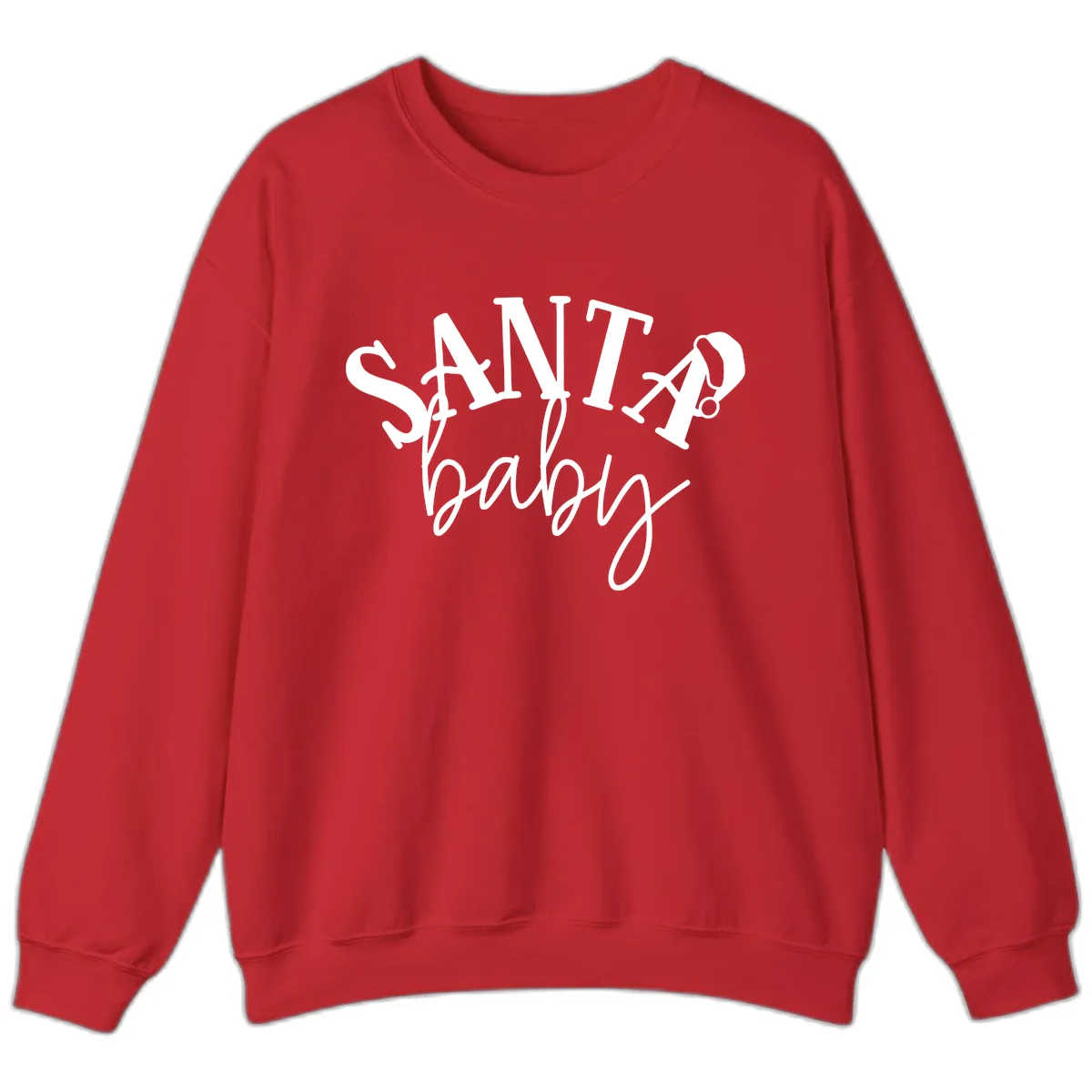 Santa Baby Christmas Text Design Sweatshirt in Red
