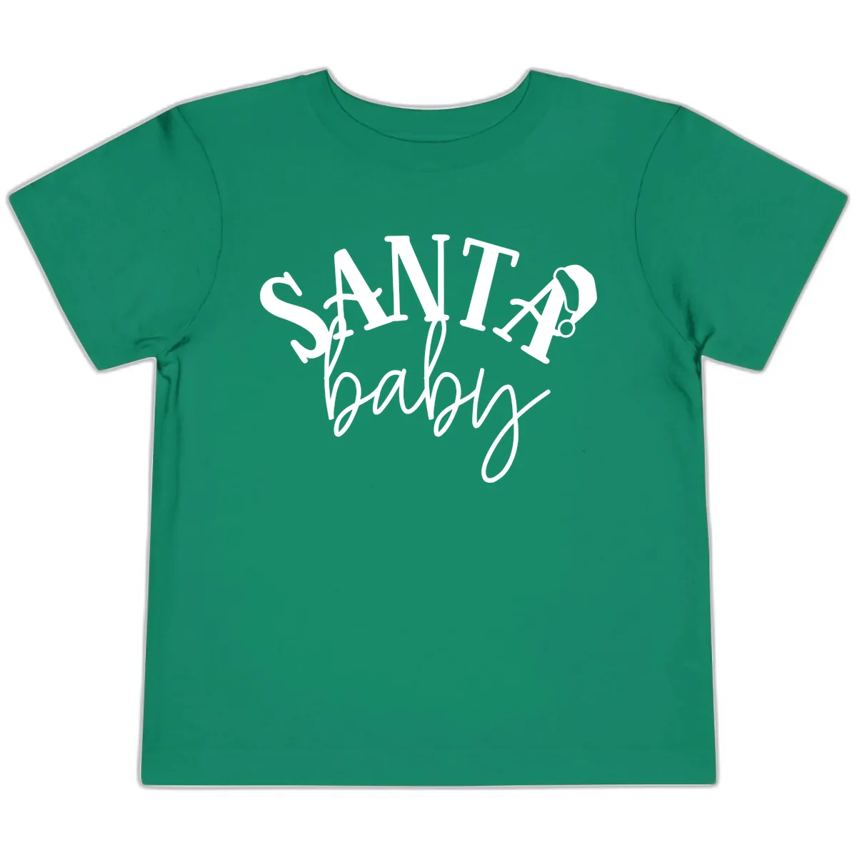 Santa Baby Christmas Text Design Toddler T-Shirt in Kelly