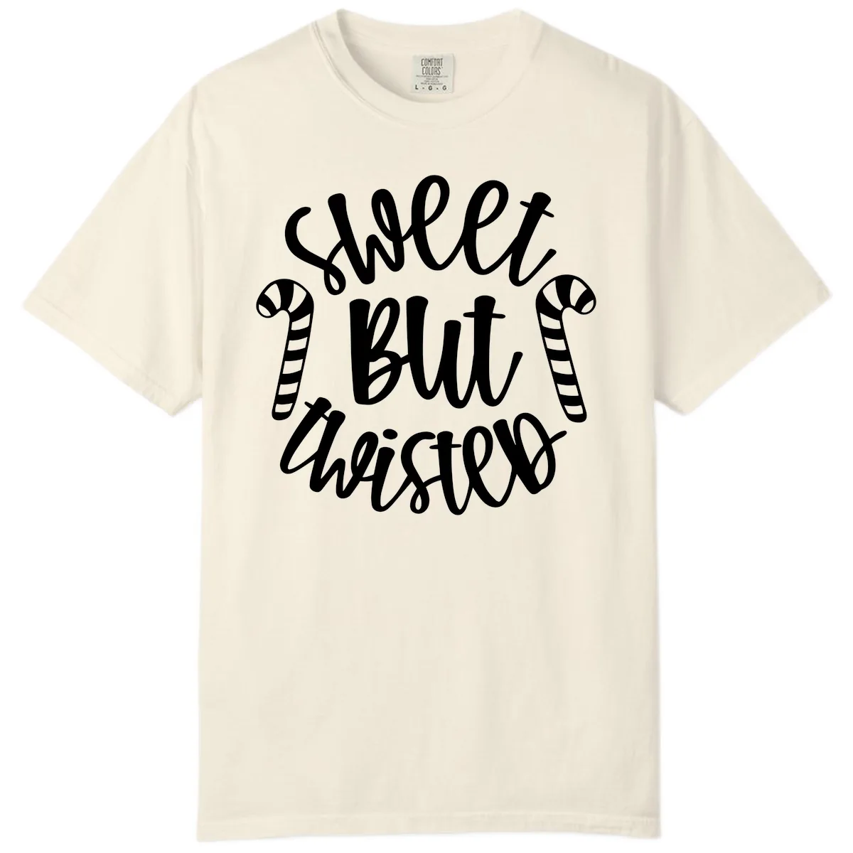 Sweet But Twisted Candy Cane Comfort Color in Ivory