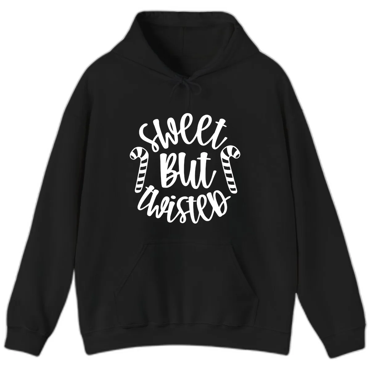 Sweet But Twisted Candy Cane Hoodie in Black