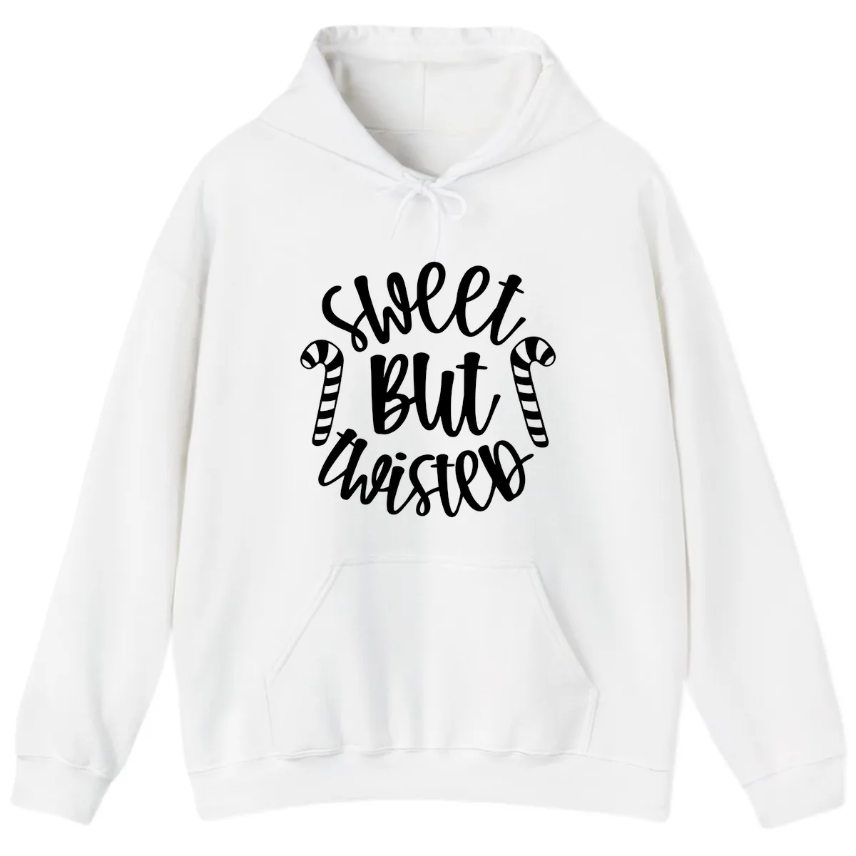 Sweet But Twisted Candy Cane Hoodie in White