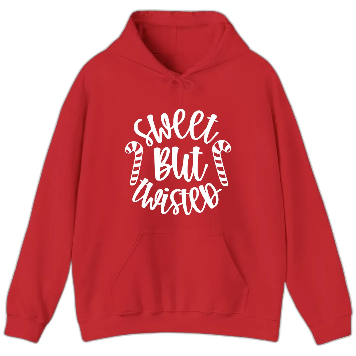 Sweet But Twisted Candy Cane Hoodie in Red