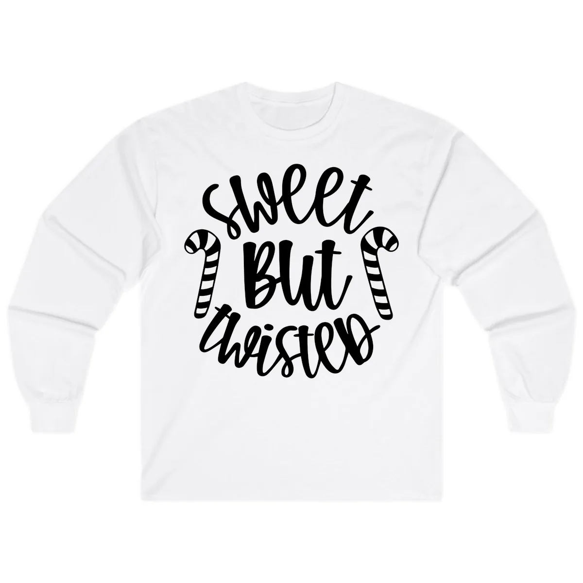 Sweet But Twisted Candy Cane Long Sleeve in White