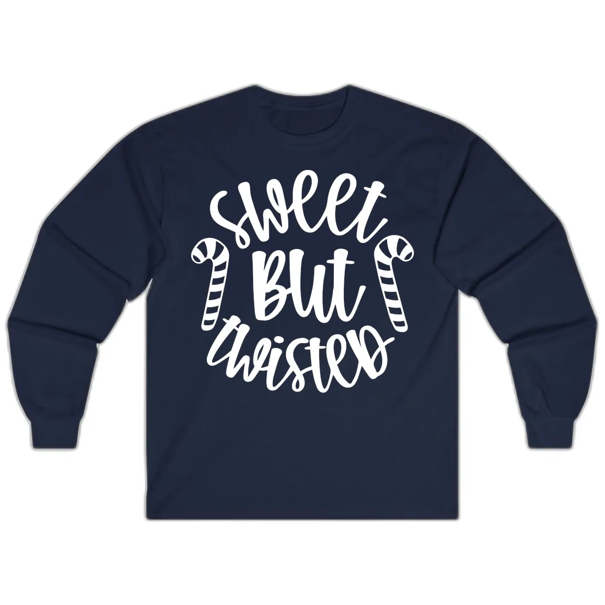 Sweet But Twisted Candy Cane Long Sleeve in Navy