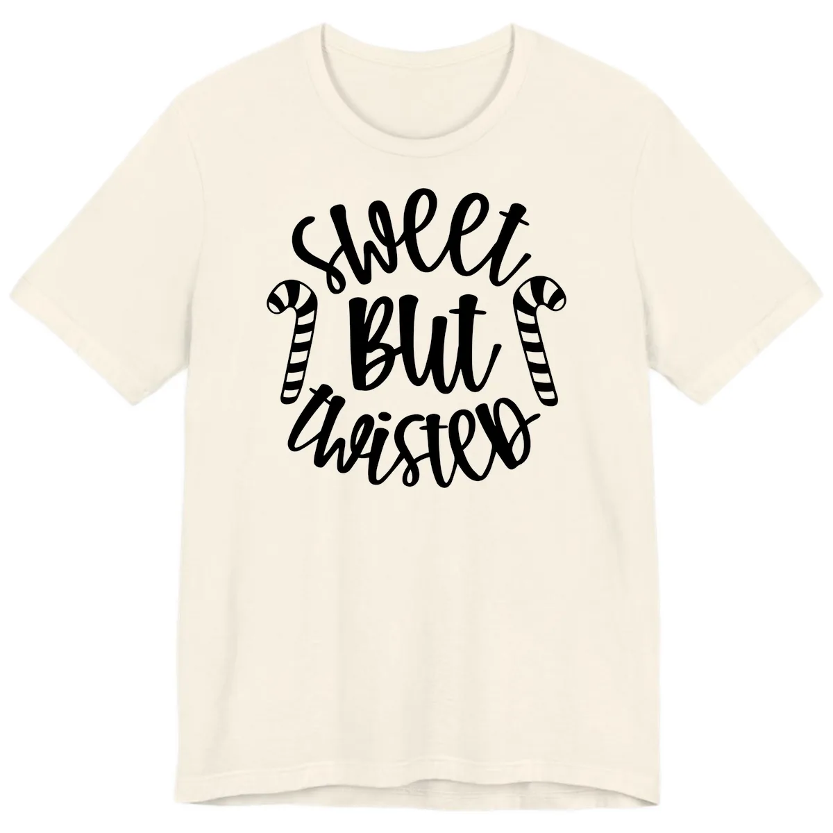 Sweet But Twisted Candy Cane Premium T-Shirt in Natural
